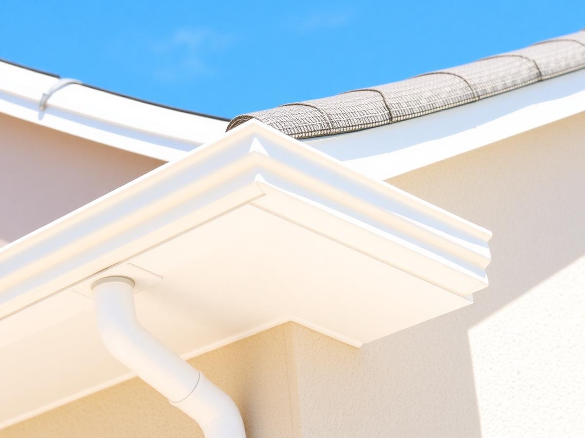 Roofline corner with seamless gutter