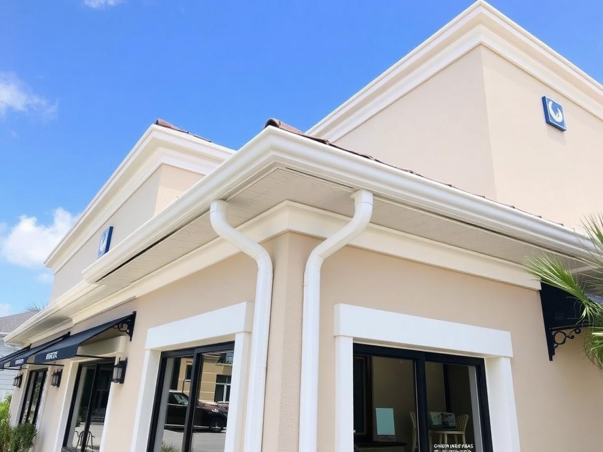 Commercial building gutters and fascia