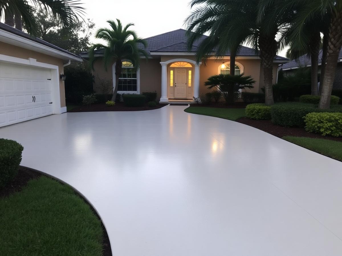 Pristine driveway after pressure washing